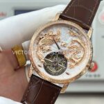 ANT Factory Vacheron Constantin Traditionnelle 6040T/000R-B959 41mm Rose Gold Leather Strap Dragon Silver Dial