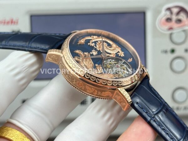 ANT Factory Vacheron Constantin Traditionnelle 6040T/000R-B960 41mm Rose Gold Leather Strap Dragon Black Dial