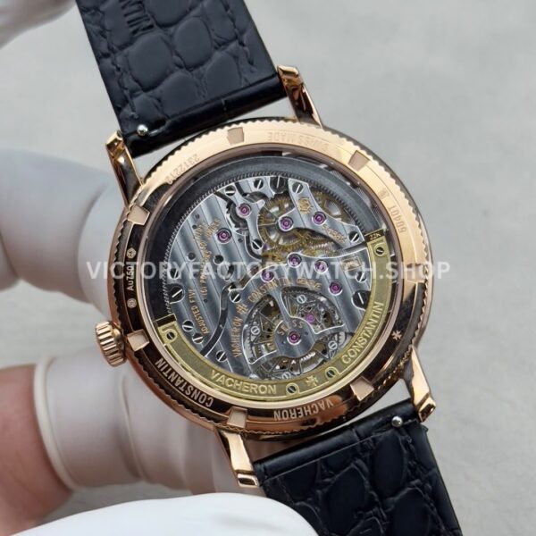 ANT Factory Vacheron Constantin Traditionnelle 6040T000R-B961 41mm Rose Gold Leather Strap Dragon Black Dial (4) ANT Factory Vacheron Constantin Traditionnelle 6040T000R-B961 41mm Rose Gold Leather Strap Dragon Black Dial