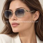 Bottega Veneta 5G587 Square Sunglasses | Light Gold Frame & Grey Gradient Lenses