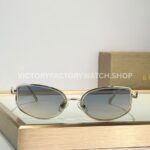 Bottega Veneta 5G587 Square Sunglasses | Light Gold Frame & Grey Gradient Lenses