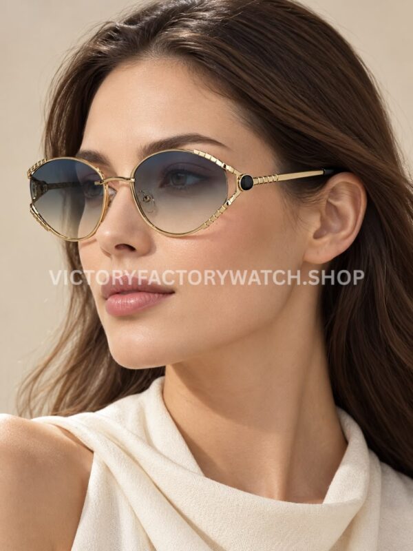 Bvlgari BV5025 S Butterfly Sunglasses Light Gold Frame & Blue-Grey Gradient Lenses (2) Bvlgari BV5025 S Butterfly Sunglasses | Light Gold Frame & Blue-Grey Gradient Lenses