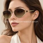 Bvlgari BV5025 S Butterfly Sunglasses | Light Gold Frame & Brown Gradient Lenses