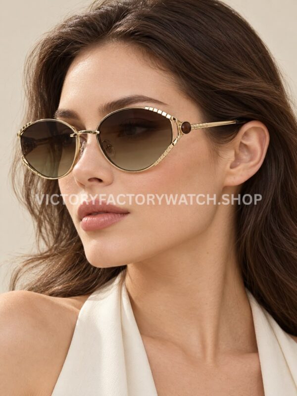 Bvlgari BV5025 S Butterfly Sunglasses | Light Gold Frame & Brown Gradient Lenses