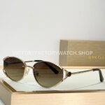 Bvlgari BV5025 S Butterfly Sunglasses | Light Gold Frame & Brown Gradient Lenses