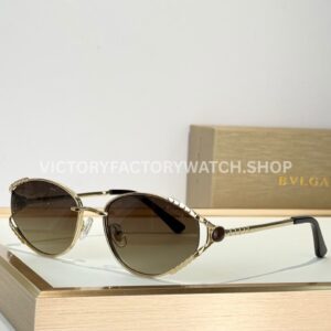 Bvlgari BV5025 S Butterfly Sunglasses | Light Gold Frame & Brown Gradient Lenses