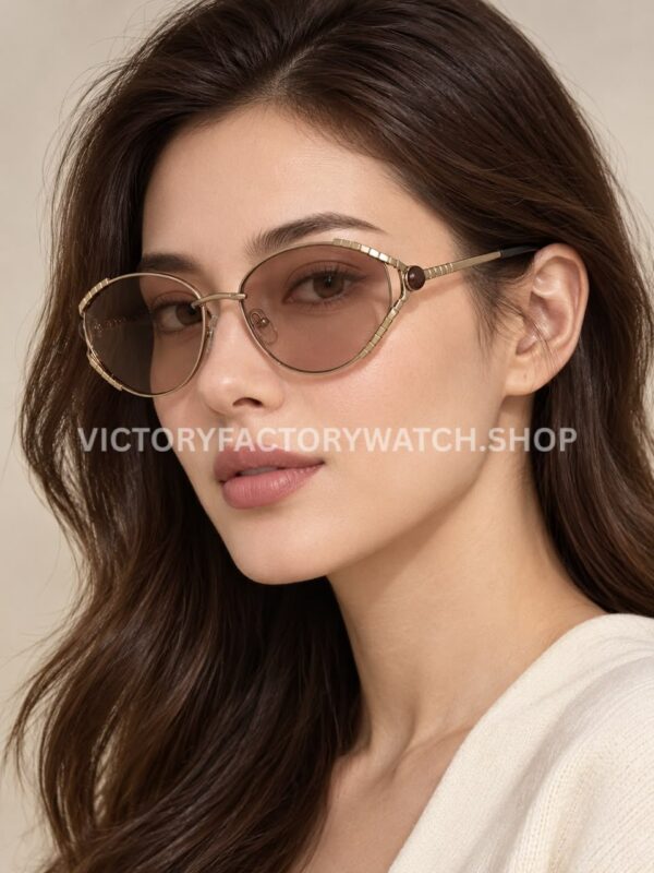 Bvlgari BV5025 S Butterfly Sunglasses Light Gold Frame & Light Brown Lenses (2) Bvlgari BV5025 S Butterfly Sunglasses | Light Gold Frame & Light Brown Lenses