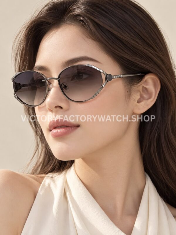 Bvlgari BV5025 S Butterfly Sunglasses | Silver Frame & Grey Gradient Lenses