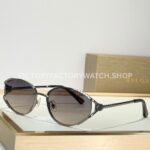 Bvlgari BV5025 S Butterfly Sunglasses | Silver Frame & Grey Gradient Lenses