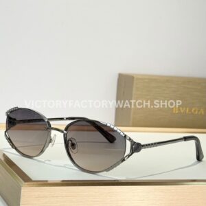 Bvlgari BV5025 S Butterfly Sunglasses | Silver Frame & Grey Gradient Lenses