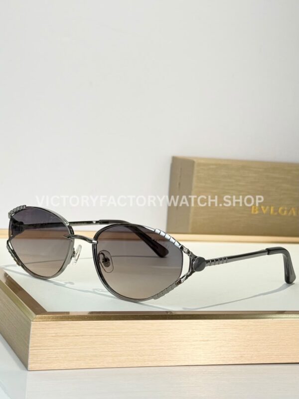 Bvlgari BV5025 S Butterfly Sunglasses | Silver Frame & Grey Gradient Lenses