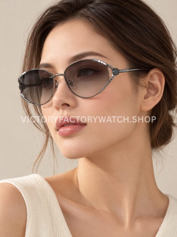 Bvlgari BV5025 S Butterfly Sunglasses Silver Frame & Grey Gradient Lenses (4) Bvlgari BV5025 S Butterfly Sunglasses | Silver Frame & Grey Gradient Lenses