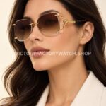 Cartier CT02283O Rimless Sunglasses Gold-Tone Panther Temples & Brown Gradient Lenses (2) Cartier CT02283O Rimless Sunglasses | Gold-Tone Panther Temples & Brown Gradient Lenses