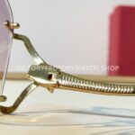 Cartier CT02283O Rimless Sunglasses Silver-Tone Panther Temples & Grey Gradient Lenses (1) Cartier CT02283O Rimless Sunglasses | Silver-Tone Panther Temples & Grey Gradient Lenses
