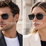 Cartier CT0614O Titanium Square Sunglasses | Black Frame, Silver-Tone Temples & Dark Grey Lenses