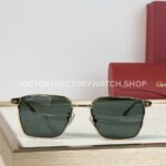 Cartier CT0614O Titanium Square Sunglasses Gold-Tone Frame, Slim Temples & Dark Green Lenses (3) Cartier CT0614O Titanium Square Sunglasses | Gold-Tone Frame, Slim Temples & Dark Green Lenses