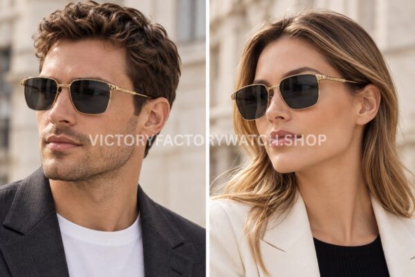 Cartier CT0614O Titanium Square Sunglasses Gold-Tone Frame, Slim Temples & Dark Grey Lenses (2) Cartier CT0614O Titanium Square Sunglasses | Gold-Tone Frame, Slim Temples & Dark Grey Lenses