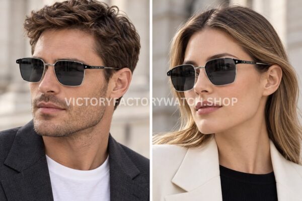 Cartier CT0614O Titanium Square Sunglasses Silver-Tone Frame, Black Temples & Dark Grey Lenses (2) Cartier CT0614O Titanium Square Sunglasses Silver Tone Frame, Black Temples & Dark Grey Lenses