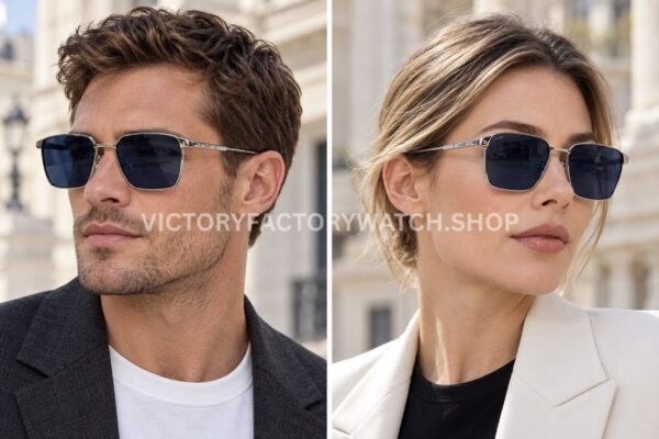 Cartier CT0614O Titanium Square Sunglasses Silver-Tone Frame, Slim Temples & Dark Blue Lenses (2) Cartier CT0614O Titanium Square Sunglasses | Silver-Tone Frame, Slim Temples & Dark Blue Lenses