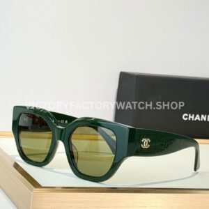 Chanel 5571 Cat-Eye Sunglasses Dark Green Frame & Olive Green Lenses (1) Chanel 5571 Cat-Eye Sunglasses | Dark Green Frame & Olive Green Lenses