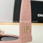 Chanel 5571 Cat-Eye Sunglasses Light Pink Frame & Dark Grey-Green Lenses (4) Chanel 5571 Cat-Eye Sunglasses | Light Pink Frame & Dark Grey-Green Lenses
