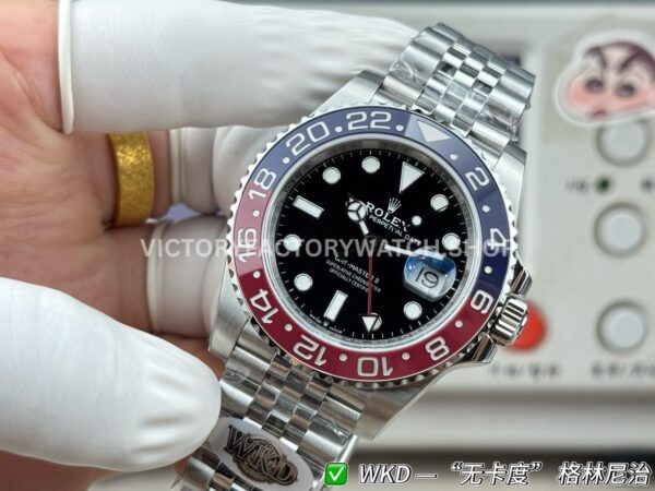 WDK Factory Rolex GMT-Master II 126710BLRO-0001 40mm Full Steel Pepsi Ceramic Bezel Black Dial Jubilee
