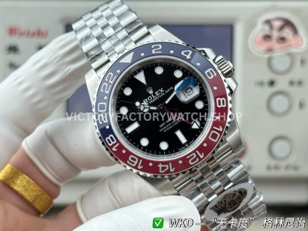 WDK Factory Rolex GMT-Master II 126710BLRO-0001 40mm Full Steel Pepsi Ceramic Bezel Black Dial Jubilee
