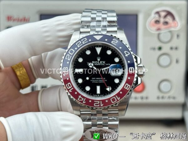 WDK Factory Rolex GMT-Master II 126710BLRO-0001 40mm Full Steel Pepsi Ceramic Bezel Black Dial Jubilee